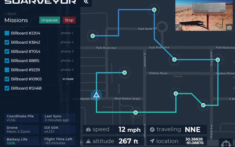 Soarveyor drone-inspection mission dashboard